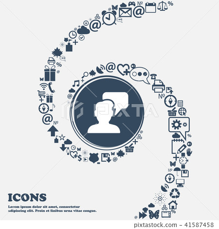 People talking icon in the center. Around the many 41587458