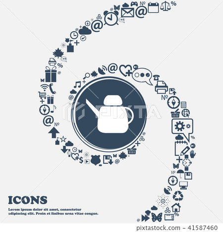 Kettle Icon in the center. Around the many beautif 41587460