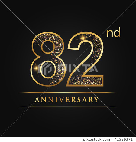 82 years anniversary celebration logotype. 41589371