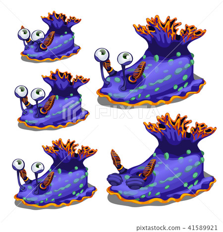 Set of fantasy animals blue color isolated on white background. Vector cartoon. Set of fantasy animals blue color isolated on white background. Vector cartoon. 41589921