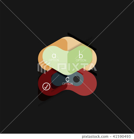 Flat design geometric infographics, arrow shape vector sticker or label, price tags, offer promotion 41590493