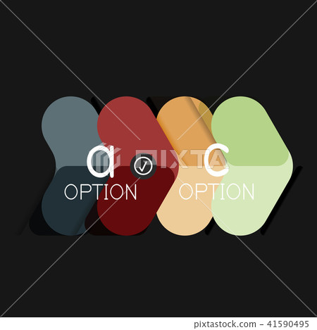 Flat design geometric infographics, arrow shape vector sticker or label, price tags, offer promotion 41590495