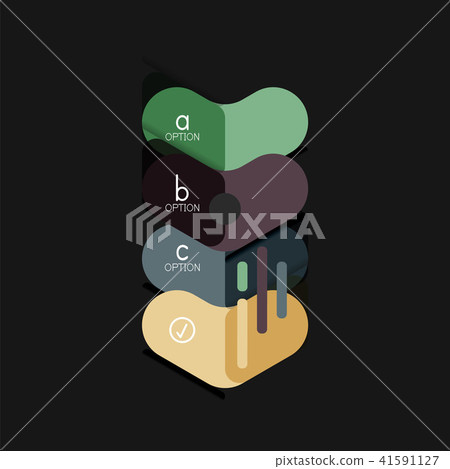 Flat design geometric infographics, arrow shape vector sticker or label, price tags, offer promotion 41591127