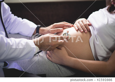 Doctor examining a pregnant woman Doctor examining a pregnant woman 41591666
