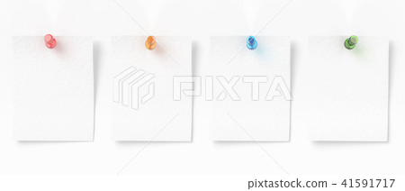 Memo paper fixed with push pin - Stock Illustration [41591717] - PIXTA