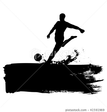 Grunge banner with silhouette of a soccer Grunge banner with silhouette of a soccer 41591969