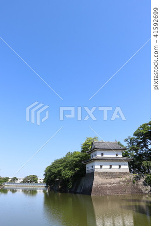 Blue sky Shibata castle Shibata city Niigata Prefecture Blue sky Shibata castle Shibata city Niigata Prefecture 41592699