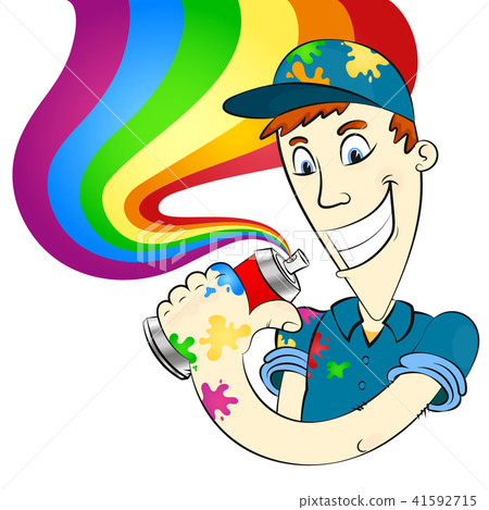 Painter with paint sprayer 41592715