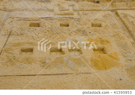 Trench prepared for a cottage concrete foundation 41593953