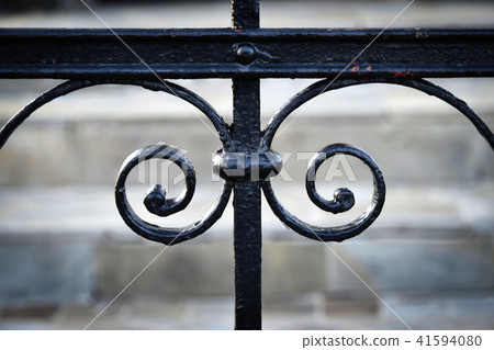 detail of forged black gate 41594080