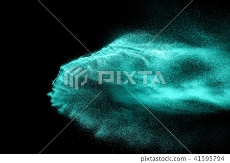 Green sand explosion isolated on black background 41595794