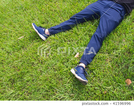 lying on the grass lying on the grass 41596996