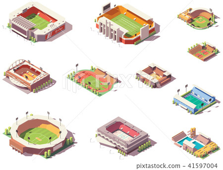 Vector isometric stadiums set Vector isometric stadiums set 41597004