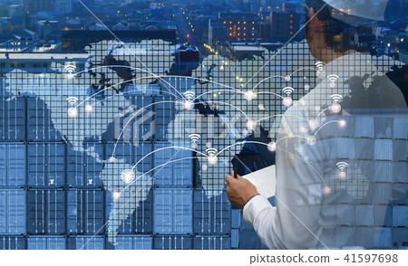 Smart technology concept with global logistics 41597698
