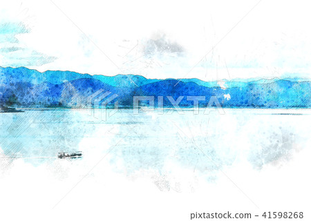 Mountain hill on watercolor painting background. Mountain hill on watercolor painting background. 41598268