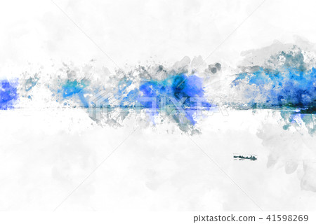 Mountain hill on watercolor painting background. Mountain hill on watercolor painting background. 41598269