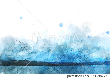 Mountain hill on watercolor painting background. Mountain hill on watercolor painting background. 41598274