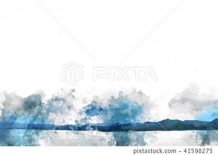 Mountain hill on watercolor painting background. Mountain hill on watercolor painting background. 41598275