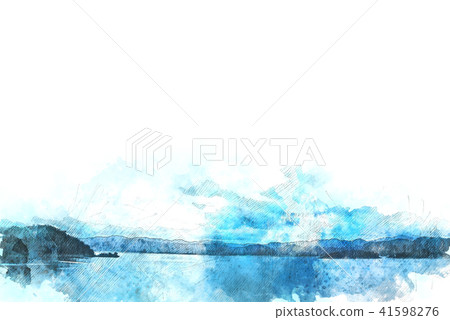 Mountain hill on watercolor painting background. Mountain hill on watercolor painting background. 41598276