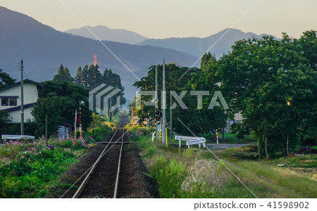 Rail track at countryside in Hokkaido, Japan Rail track at countryside in Hokkaido, Japan 41598902