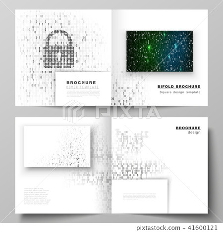 The vector layout of two covers templates for square design bifold brochure, magazine, flyer The vector layout of two covers templates for square design bifold brochure, magazine, flyer 41600121