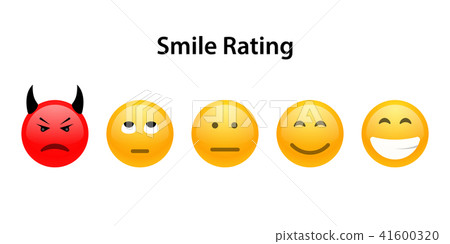 Set 5 faces scale - smile neutral sad Set 5 faces scale - smile neutral sad 41600320