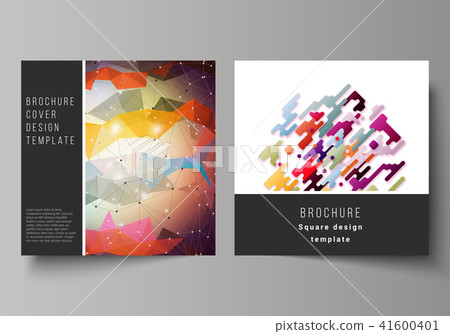 Minimal vector illustration of editable layout of two square format covers design templates for Minimal vector illustration of editable layout of two square format covers design templates for 41600401
