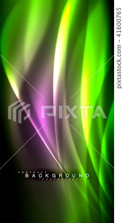 Neon glowing wave, magic energy and light motion background 41600765