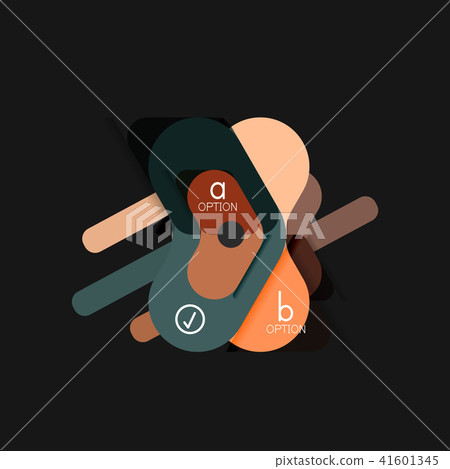 Flat design geometric infographics, arrow shape vector sticker or label, price tags, offer promotion 41601345