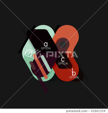 Flat design geometric infographics, arrow shape vector sticker or label, price tags, offer promotion 41601354