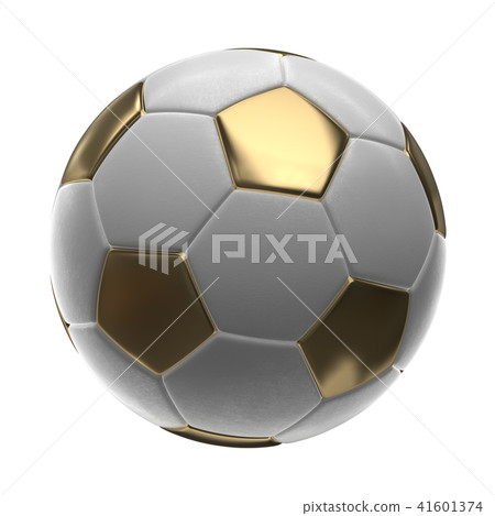 Golden Soccer-ball isolated on white background 3d illustration Golden Soccer-ball isolated on white background 3d illustration 41601374