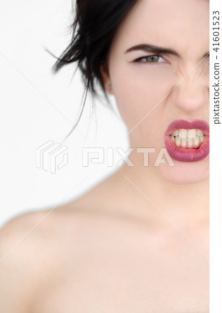 emotion face furious woman rage hatred scowl 41601523