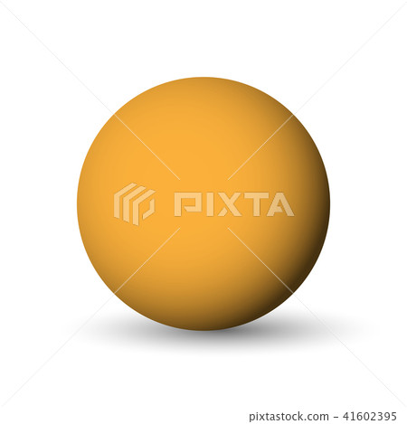 Orange sphere, ball or orb. 3D vector object with dropped shadow on white background 41602395