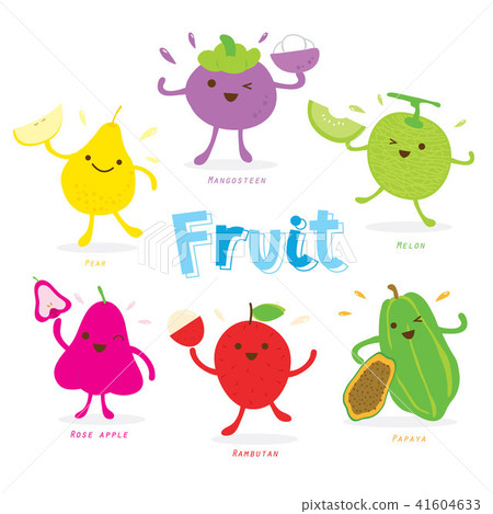 Cute Fruit Cartoon Vector 41604633