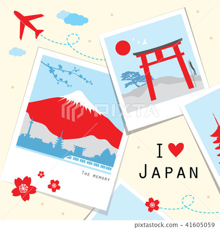 Japan View Travel Photo Frame Memory Vector 41605059