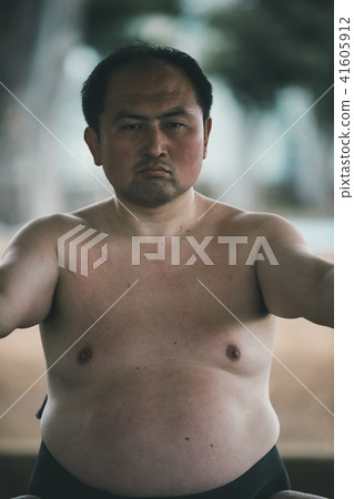 相撲 相撲選手的纏腰帶 人 41605912