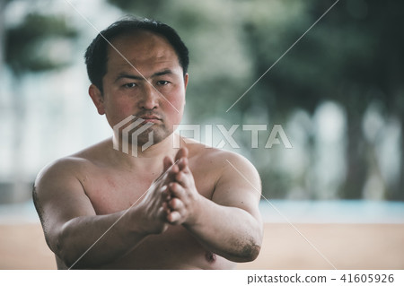 相撲 相撲選手的纏腰帶 人 41605926