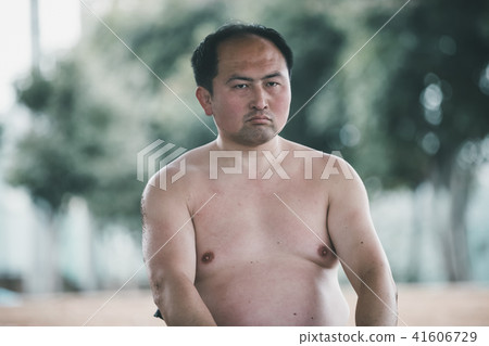 相撲 相撲選手的纏腰帶 人 41606729