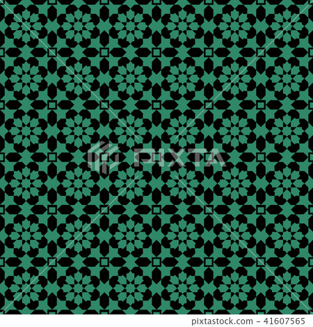 Antique seamless green retro pattern background 41607565
