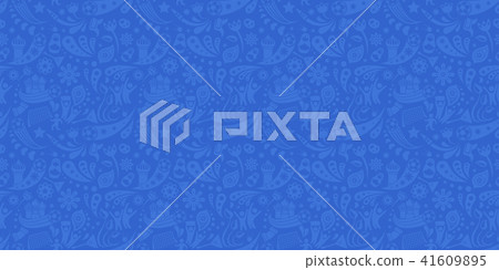 Russia and football cup grey and blue seamless pattern. Football background with modern and Russia and football cup grey and blue seamless pattern. Football background with modern and 41609895