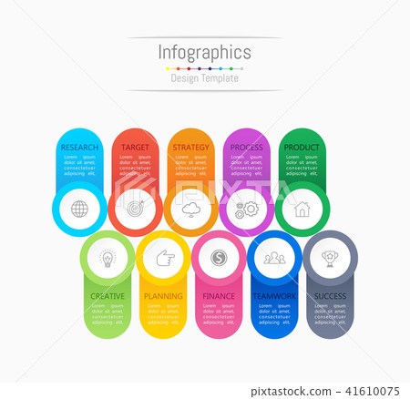 Infographic design elements with 10 options. - Stock Illustration ...