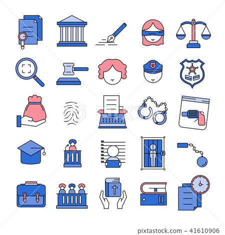 Justice,Court,Law Line Icon set Justice,Court,Law Line Icon set 41610906