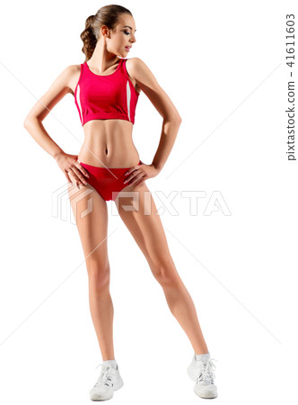Sporty girl isolated 41611603