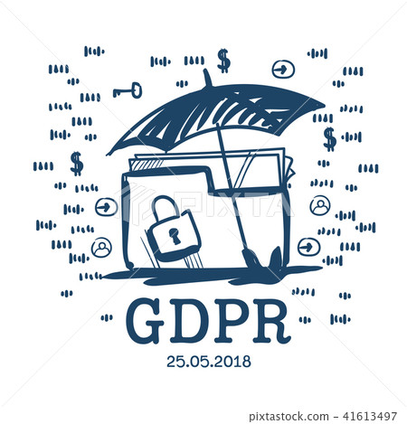 umbrella safety folder padlock General Data Protection Regulation GDPR server security guard over 41613497