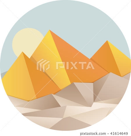 Flat design of pyramids of Giza. Symbol of Egypt. - Stock Illustration ...
