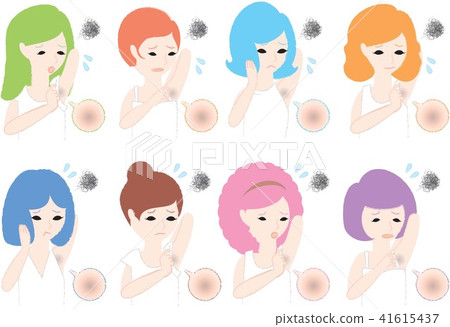 Women suffering from armpit black spots Women suffering from armpit black spots 41615437