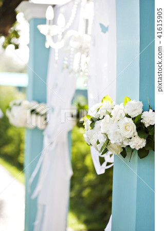 White roses at chancel. White roses at chancel. 41615905