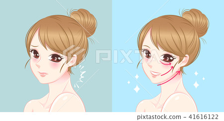 woman with lifting lines woman with lifting lines 41616122