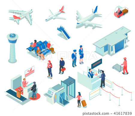 Airport Icons On White Background  41617839