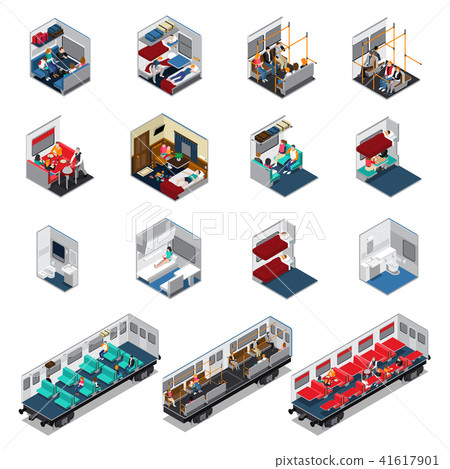 Train Interior Isometric Set Train Interior Isometric Set 41617901